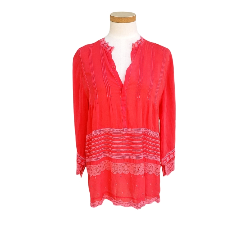 JOHNNY WAS* Sheer Blouse